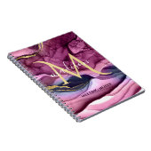 Carnet Géode d'agate violet rose et or Monogramme (Côté Droit)