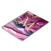 Carnet Géode d'agate violet rose et or Monogramme (Côté gauche)