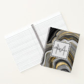 Carnet Géode d'or et de gris moderne Monogramme minéral (Intérieur)