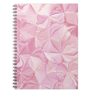 Carnet Géode doré en marbre rose motif abstrait