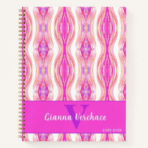 Carnet Géode dorée rose vibre violet