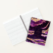 Carnet Géode rose violet moderne Agate noir Abstrait (Intérieur)