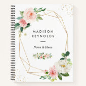 Carnet Géométric Blush pink Floral Personal Notes (Devant)