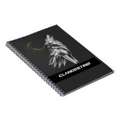 Carnet Geometric Wolf Moon Notebook – Black Gold Luxury J (Côté Droit)