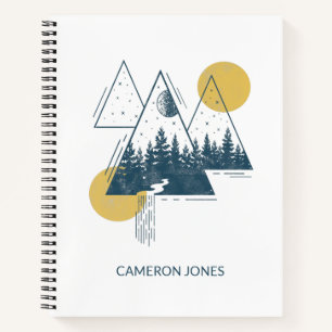 Carnet Géométrie moderne Nature Landscape Personalized