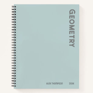 Carnet Géométrie monographique simple look moderne bleu