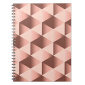 Carnet Géométrie rose : motif abstrait pâle. (Devant)