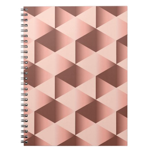 Carnet Géométrie rose : motif abstrait pâle. (Devant)