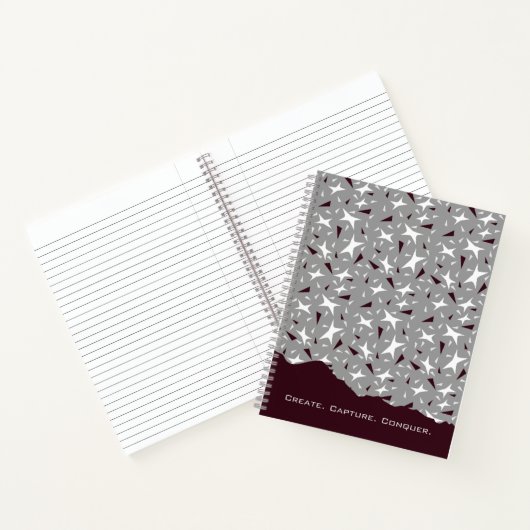 Carnet Géométrie subtile : Étoiles et Triangles – Gris (Intérieur)