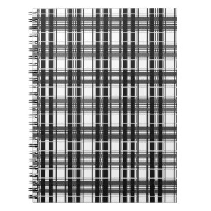 Carnet Géométrie Tartan motif noir et blanc à damiers