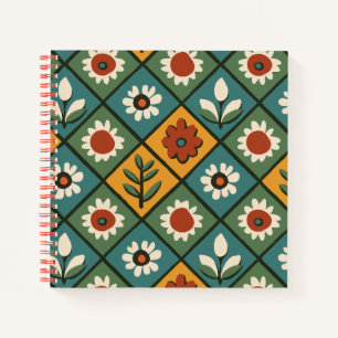 Carnet géométrique à motifs floraux