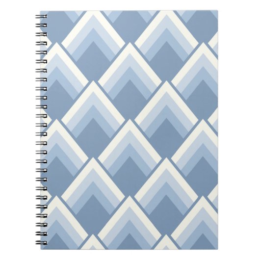 Carnet Géométrique Abstraite, bleu et blanc cassé 2 bloc- (Devant)