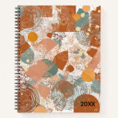 Carnet Géométrique contemporain abstrait spirale colorée (Devant)