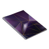 Carnet géométrique violette Abstraite avec lignes dorées (Côté Droit)
