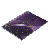 Carnet géométrique violette Abstraite avec lignes dorées (Côté gauche)