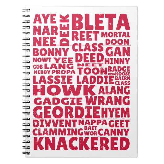 Carnet Geordie slang (Devant)