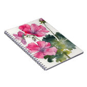Carnet Géranium - Fleurs aquarelle (Côté Droit)