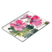 Carnet Géranium - Fleurs aquarelle (Côté gauche)