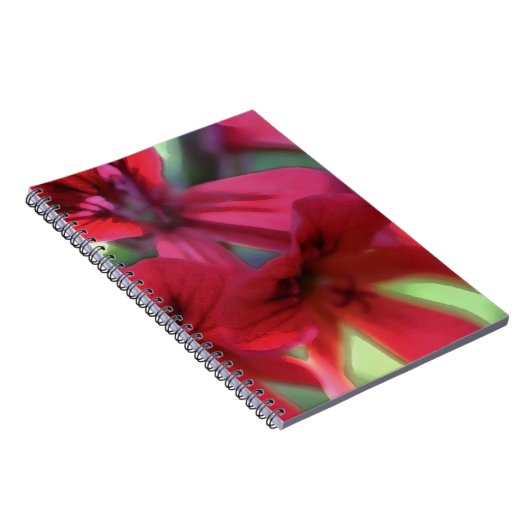 Carnet Geraniums d'aquarelles rouges (Côté Droit)