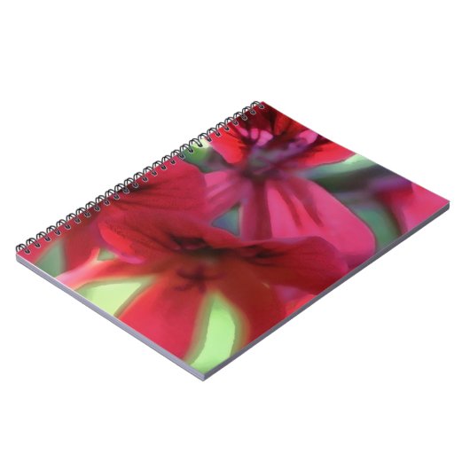 Carnet Geraniums d'aquarelles rouges (Côté gauche)