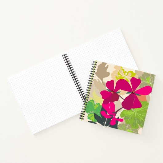 Carnet Géraniums Fleuris Gras Floriste Moderne (Intérieur)