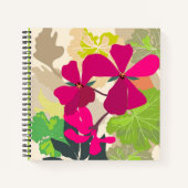Carnet Géraniums Fleuris Gras Floriste Moderne (Devant)