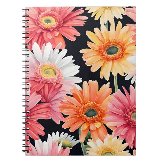Carnet Gerbera marguerite - Fleurs aquarelle (Devant)