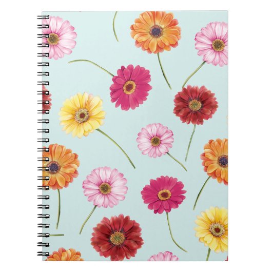 Carnet Gerbera,pink,red,orange,yellow  (Devant)