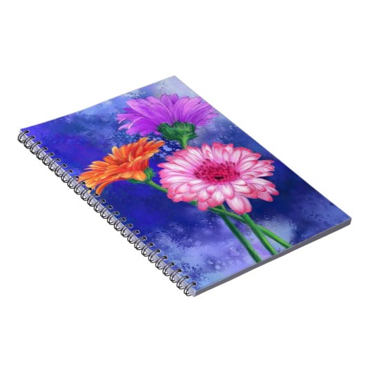 Carnet Gerberas à trois couleurs (Côté Droit)
