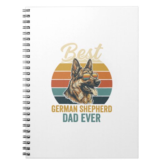 Carnet German Shepherd Dad Vintage Sunset Shirt Design (Devant)
