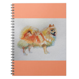 Carnet German Spitz Pomeranian Watercolor Dog Dogs