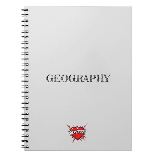 Carnet Gertrude Cœur Gris (Devant)