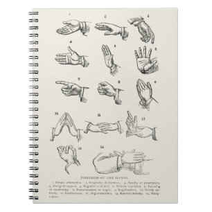 Carnet Gestes de la main de l'art du langage des signes v