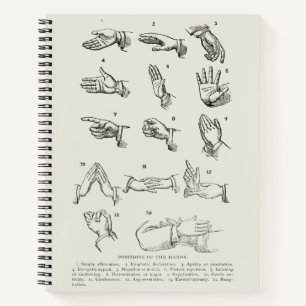 Carnet Gestes de la main de l'art du langage des signes v
