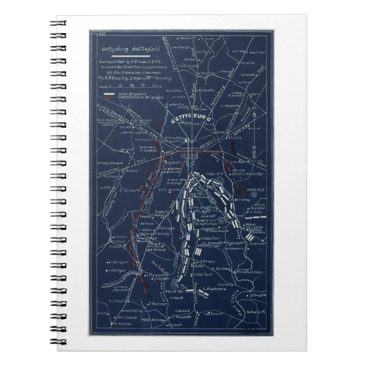 Carnet Gettysburg Battlefield Civil War Map (1863) (Devant)