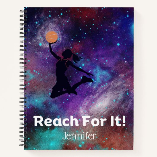 Carnet Giirls Basketball Motivational Spiral Notebook (Devant)