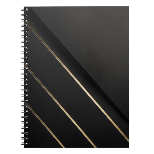 Carnet Gilded Alignment — Minimalist Black & Gold (Devant)