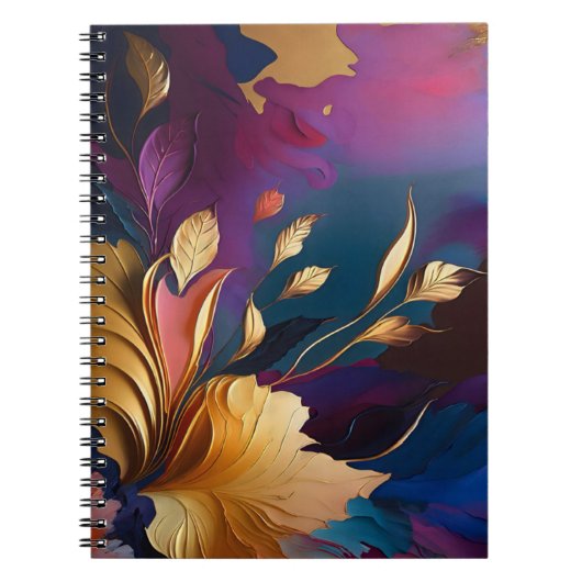 Carnet Gilded Bloom – Abstract Floral Composition (Devant)
