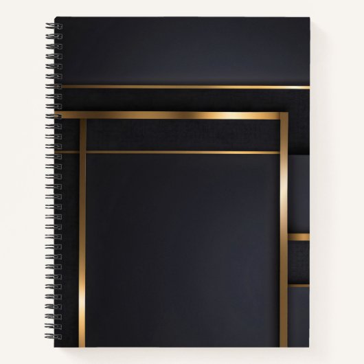 Carnet Gilded Intersections — Minimalist Black & Gold (Devant)