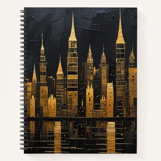 Carnet Gilded Midnight Skyline (Devant)