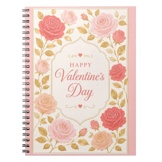 Carnet Gilded Rose Romance de la Saint-Valentin (Devant)