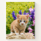 Carnet Gingembre Fluffy Cute Baby Chat Fleurs de chaton - (Dos)