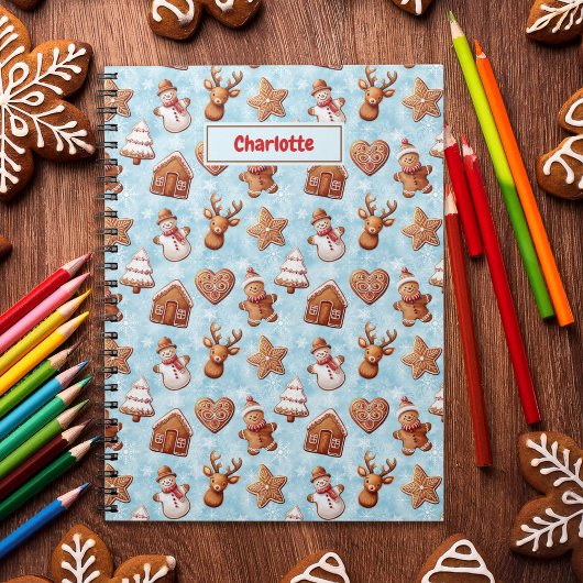 Carnet Gingerbread Cookies Christmas Blue