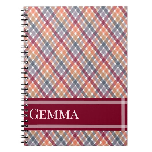 Carnet Gingham d'automne (Devant)