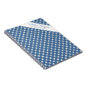 Carnet Gingham de base bleu marine clair en spirale (Côté Droit)