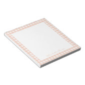 Carnet Gingham Nom Personnalisé (Incliné)