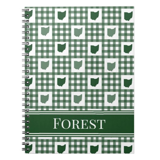 Carnet Gingham Vert de l'Ohio (Devant)