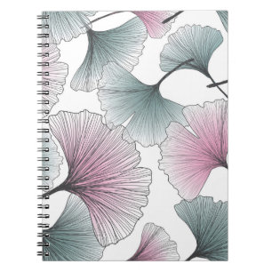 Carnet Gingko biloba dessiné à la main.