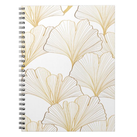 Carnet Ginkgo Gold : Arrangement de feuille luxueux (Devant)