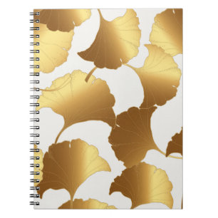 Carnet Ginkgo Gold : Design Vintage de luxe.